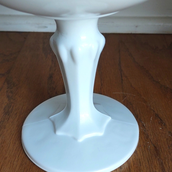 Vintage Indiana Milk Glass Tear Drop Pedestal Bowl - Picture 4 of 5